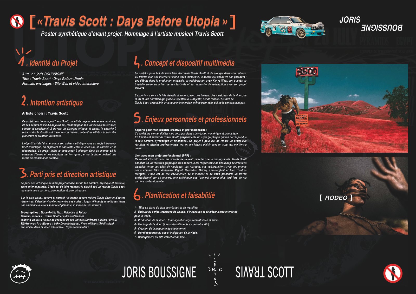 Poster synthétique d’avant-projet Travis Scott : Days Before Utopia